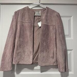 Mauve Cow Split Leather Blazer